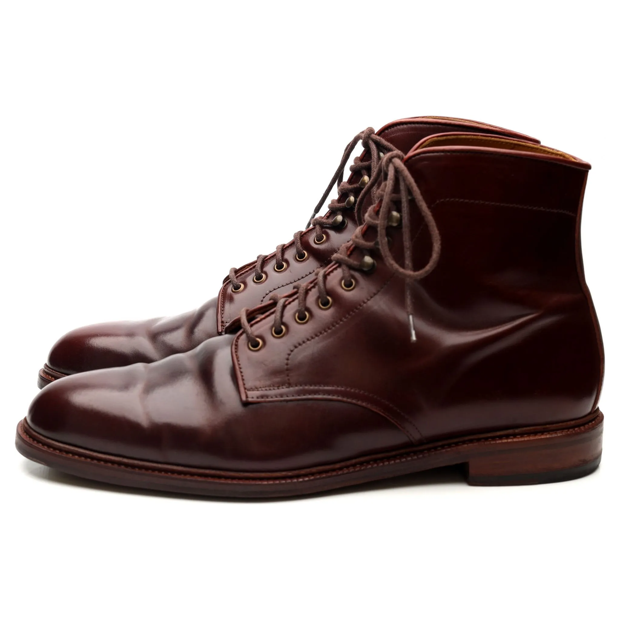 '101637' Burgundy Cordovan Leather Boots UK 10.5 E