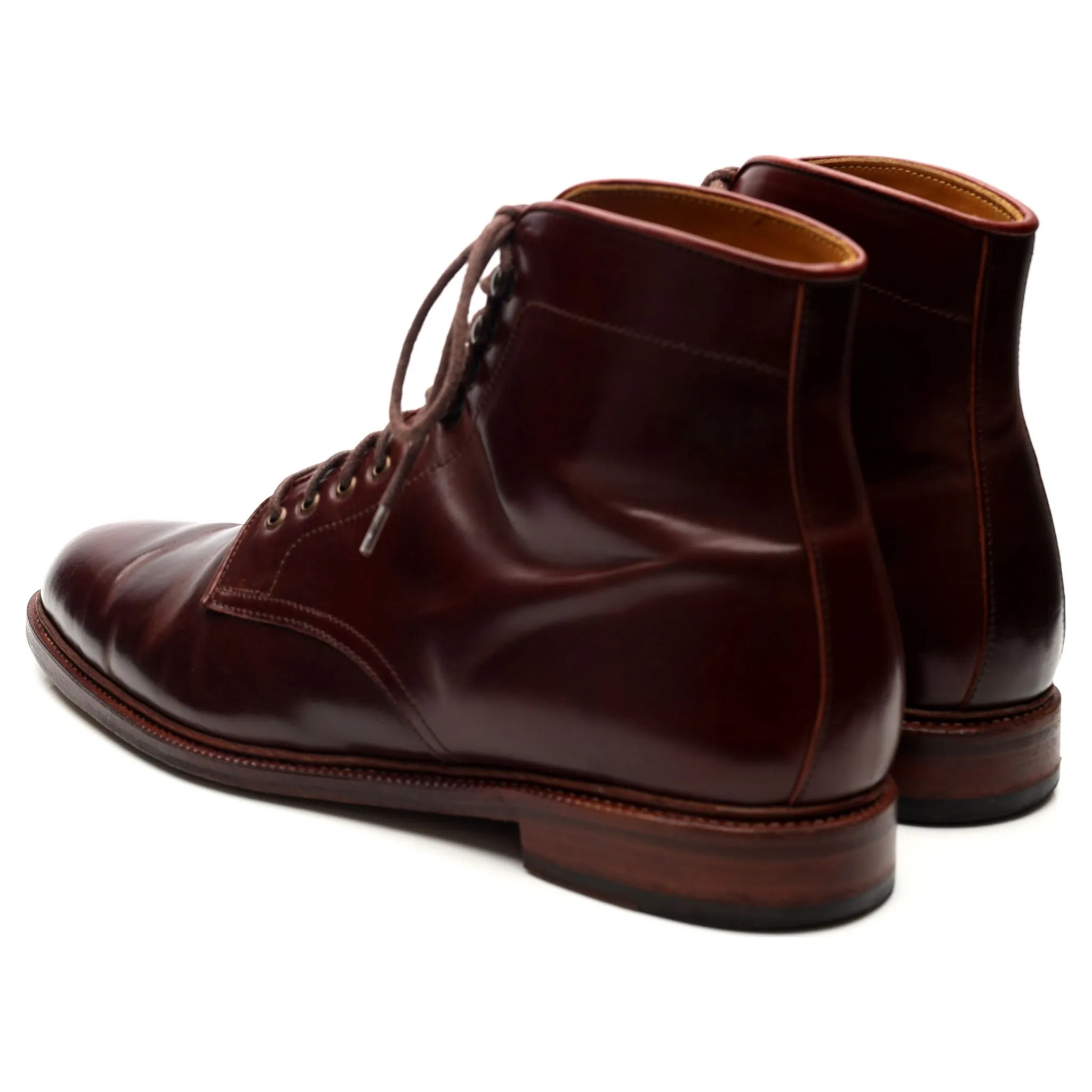 '101637' Burgundy Cordovan Leather Boots UK 10.5 E