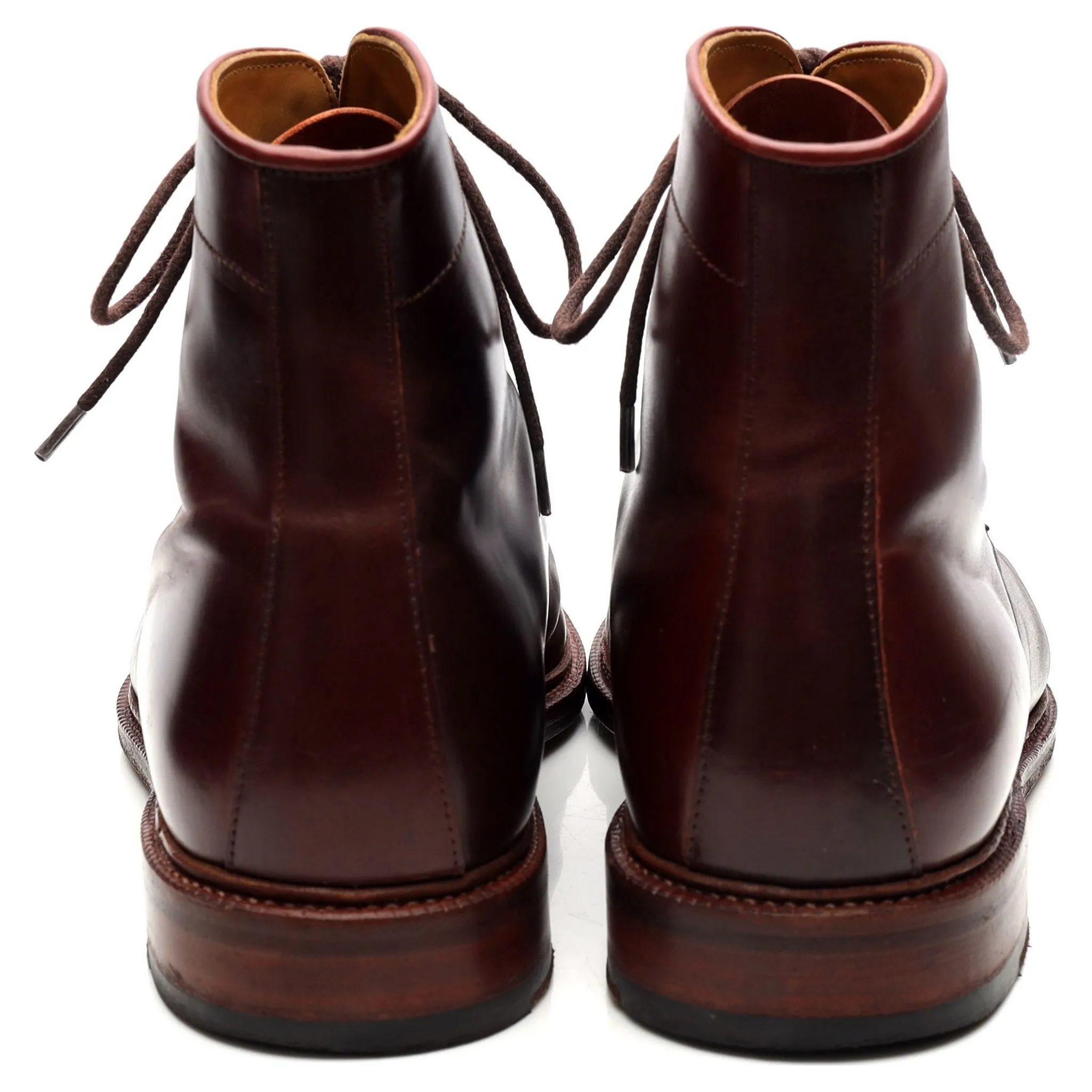 '101637' Burgundy Cordovan Leather Boots UK 10.5 E