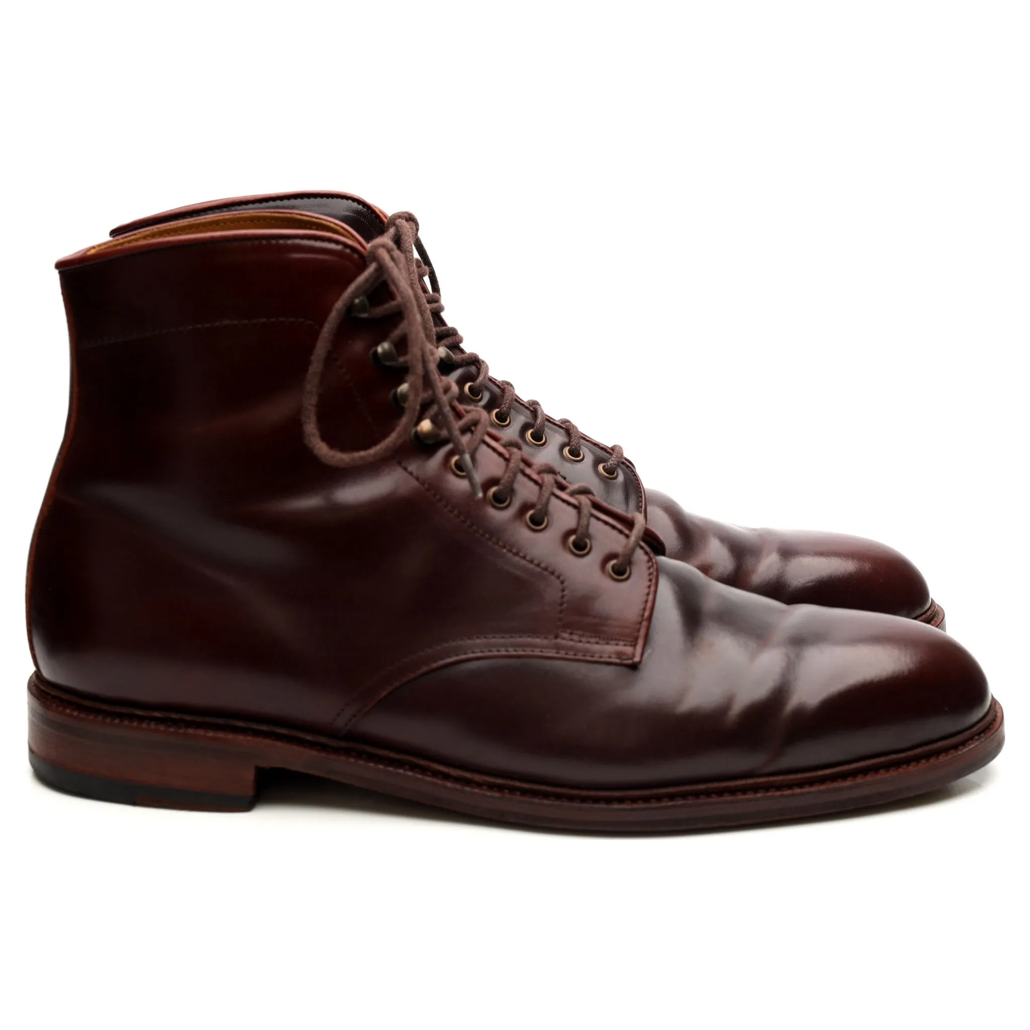 '101637' Burgundy Cordovan Leather Boots UK 10.5 E