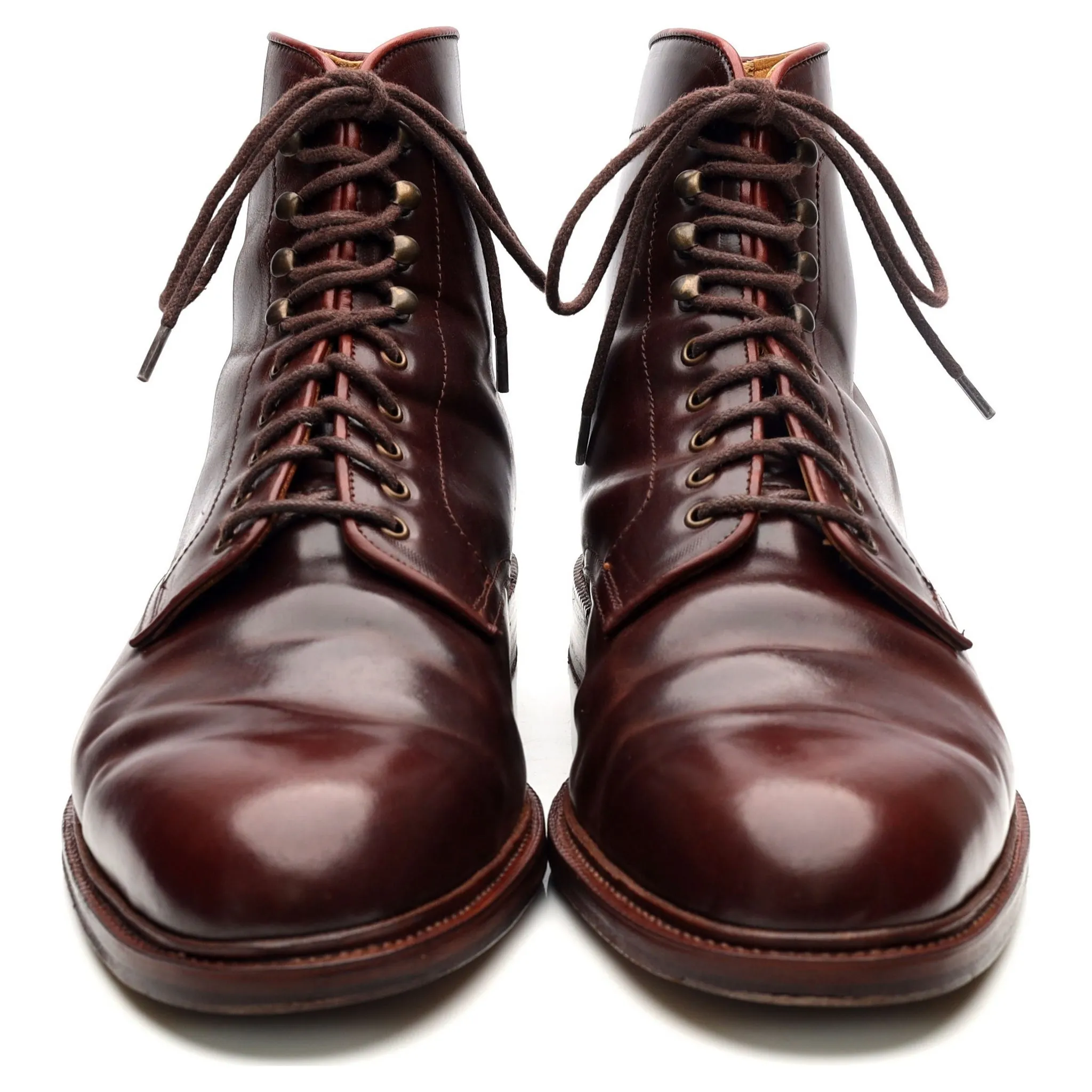 '101637' Burgundy Cordovan Leather Boots UK 10.5 E