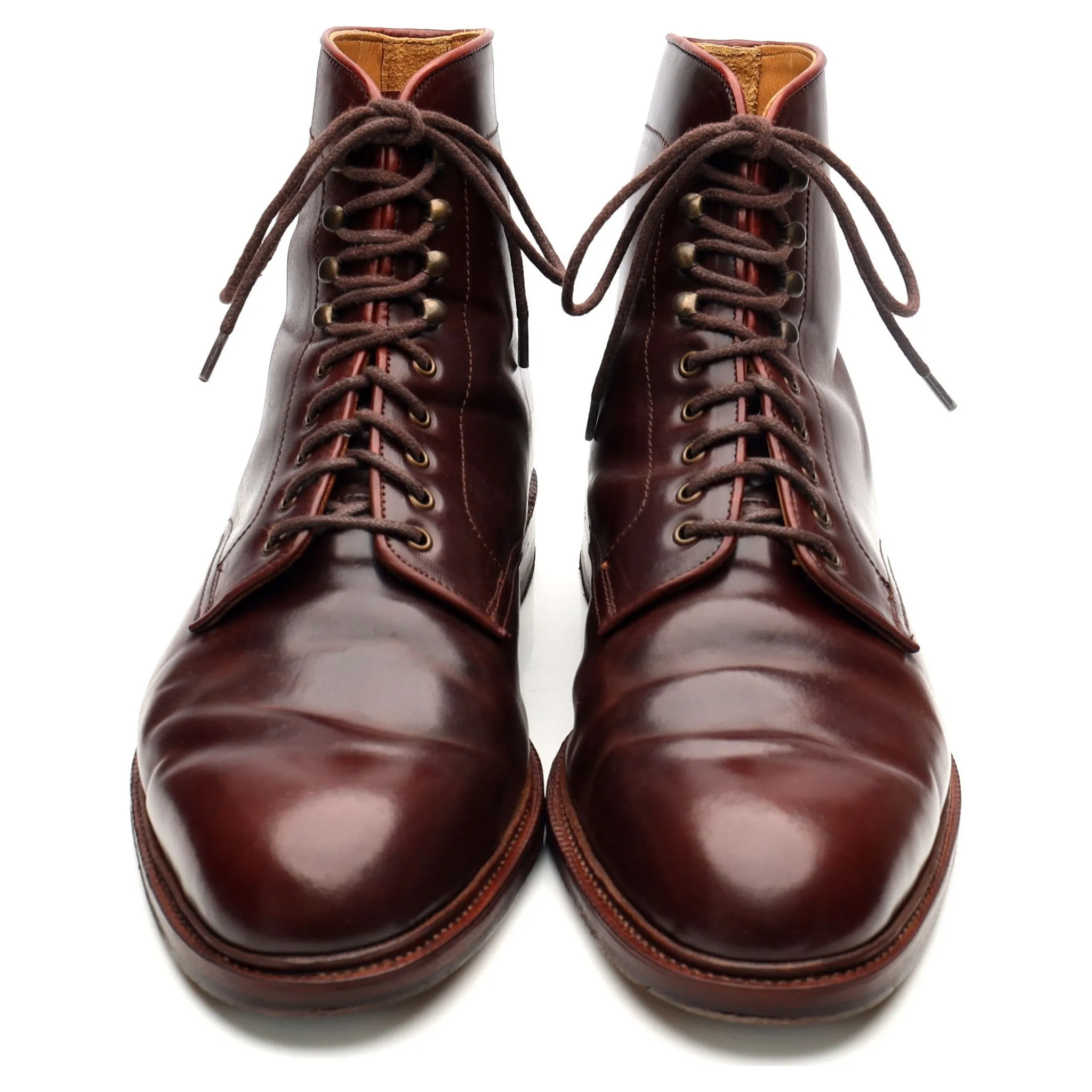 '101637' Burgundy Cordovan Leather Boots UK 10.5 E