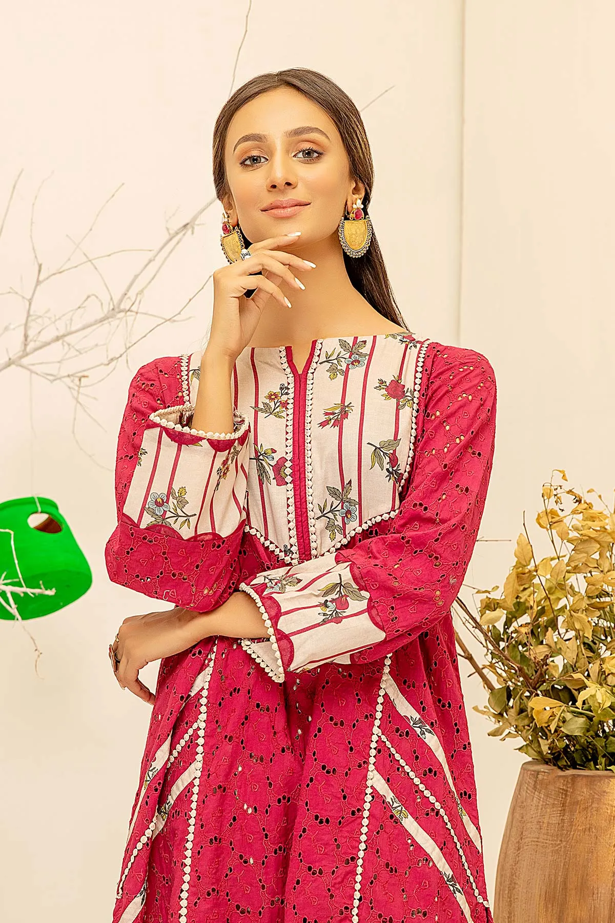 2-Pc Lawn Shirt With Cotton Print Shalwar | CNP22-17-S | Embroidered