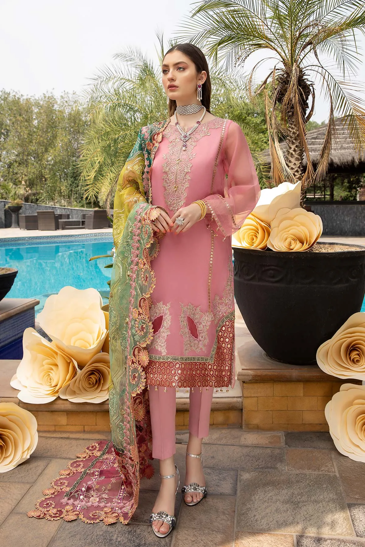 3 Piece Embroidered Unstitched Luxury Collection DD-04