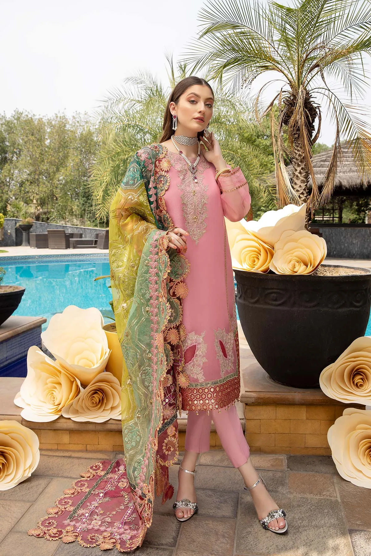 3 Piece Embroidered Unstitched Luxury Collection DD-04