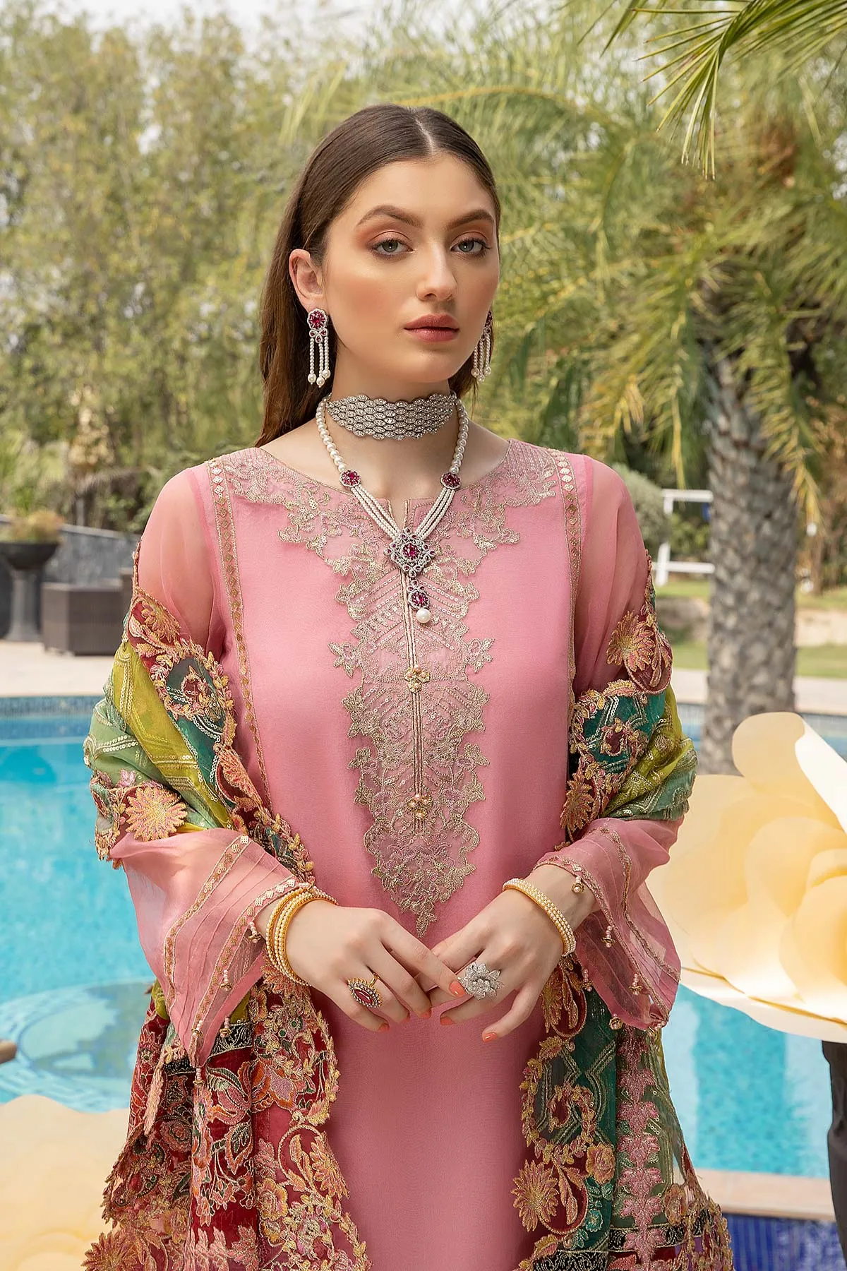 3 Piece Embroidered Unstitched Luxury Collection DD-04