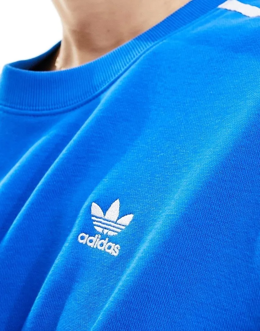 adidas Crew Neck Striped Long Sleeve Shirt with Street Style and Plain Logo