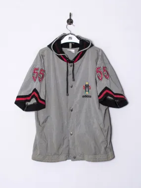 Adidas Dikembe Mutombo Hooded Jacket with Buttoned Short Sleeves