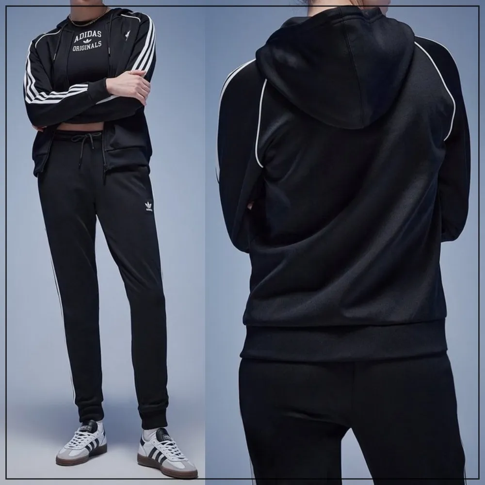 adidas unisex long sleeves plain logo street style shirt blended fabrics