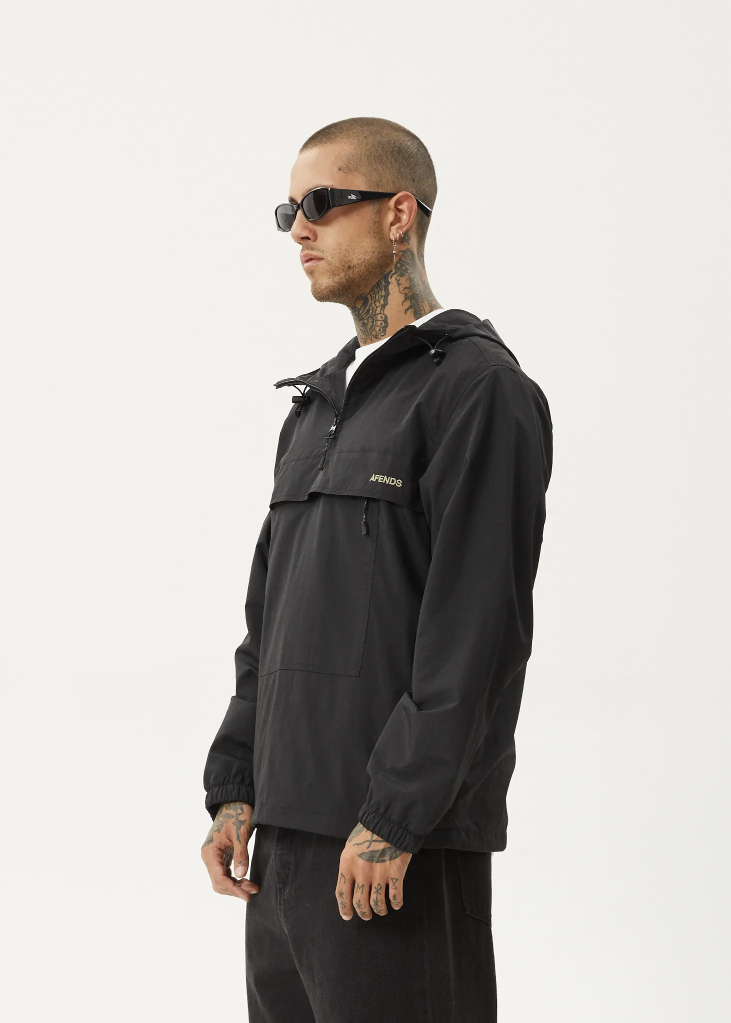 AFENDS Men's Water Resistant Anorak Jacket in Black - Buy Now