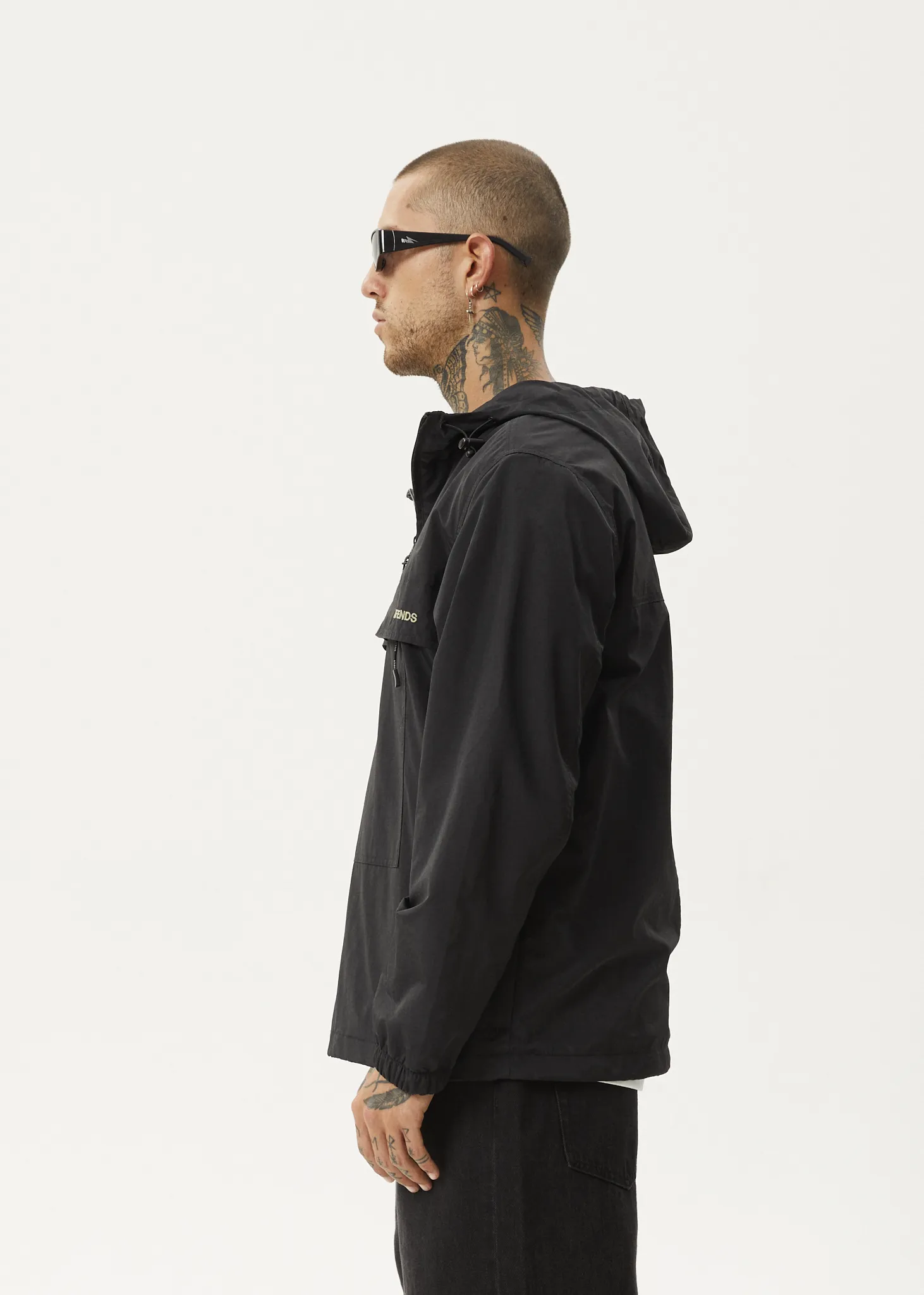 AFENDS Men's Water Resistant Anorak Jacket in Black - Buy Now