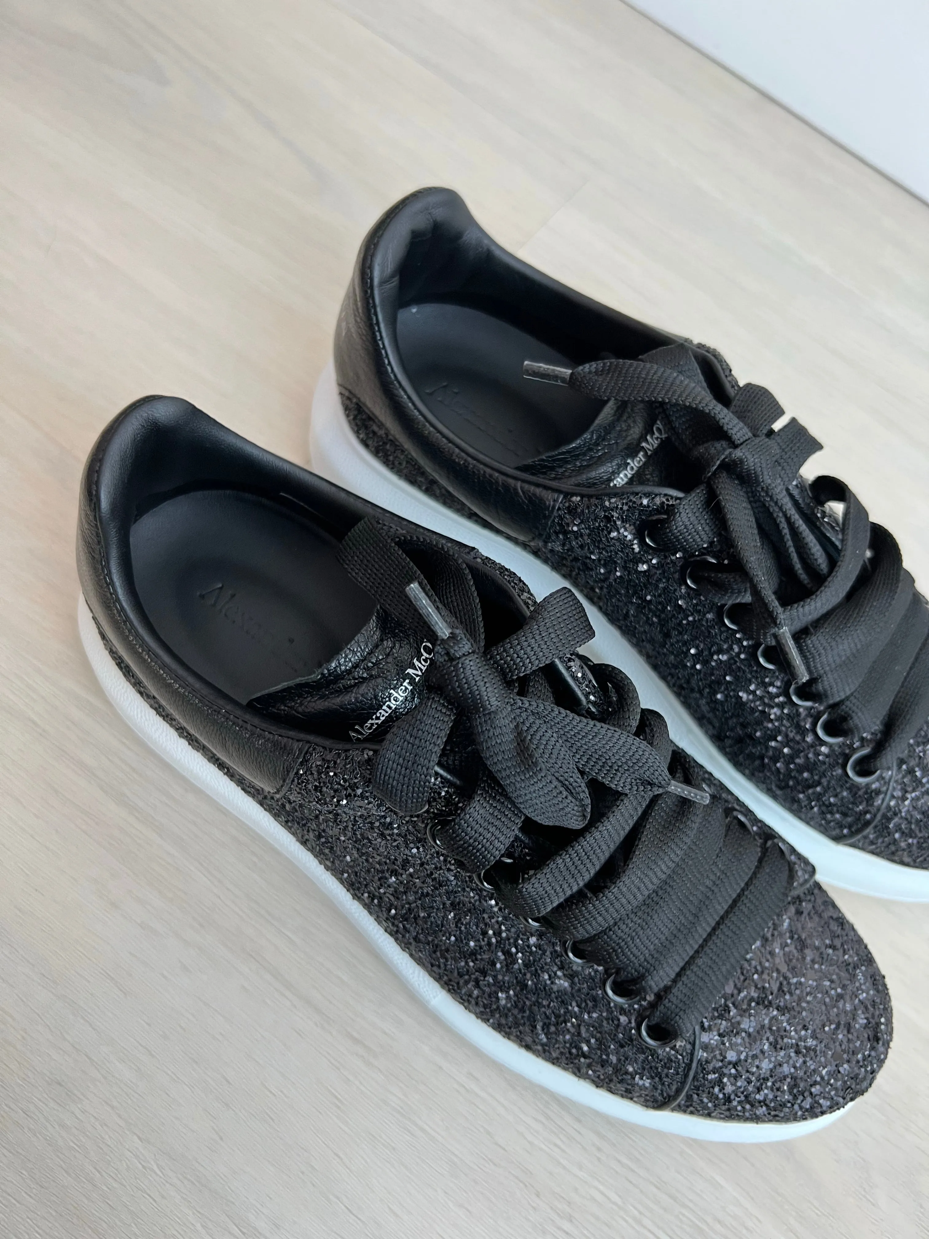 Alexander McQueen Glitter Sneakers can be rewritten as Sparkling Alexander McQueen Sneakers