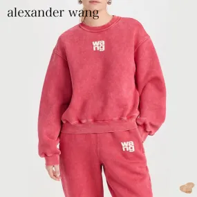 Alexander Wang crew neck street style long sleeves plain cotton logo.