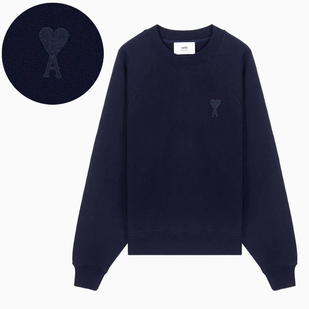 AMI PARIS Street Style U-Neck Long Sleeves Logo | Unisex