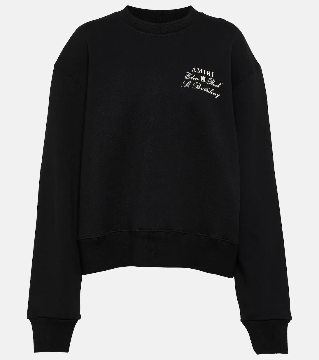 Amiri Crew Neck Long Sleeves Plain Cotton Logo - Unisex Street Style.