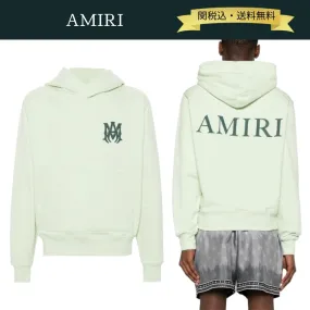 AMIRI Monogram Hoodie - Street Style Long Sleeves, Plain Cotton, Logo