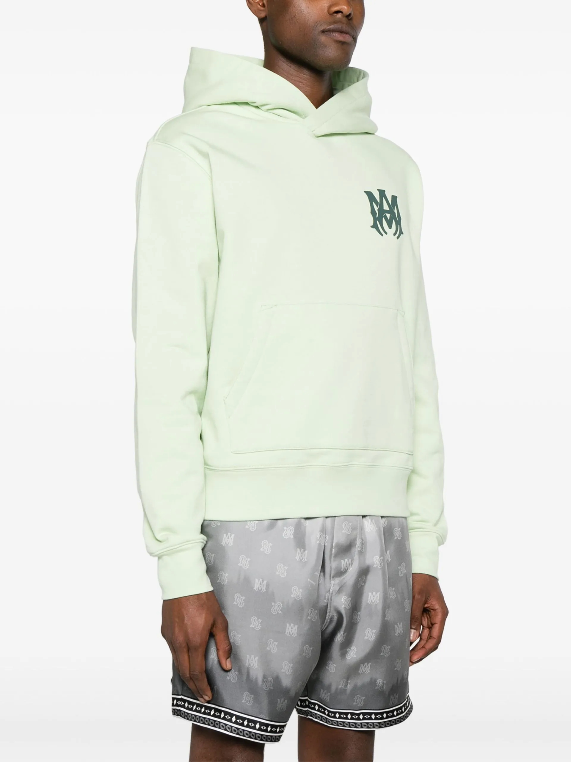 AMIRI Monogram Hoodie - Street Style Long Sleeves, Plain Cotton, Logo