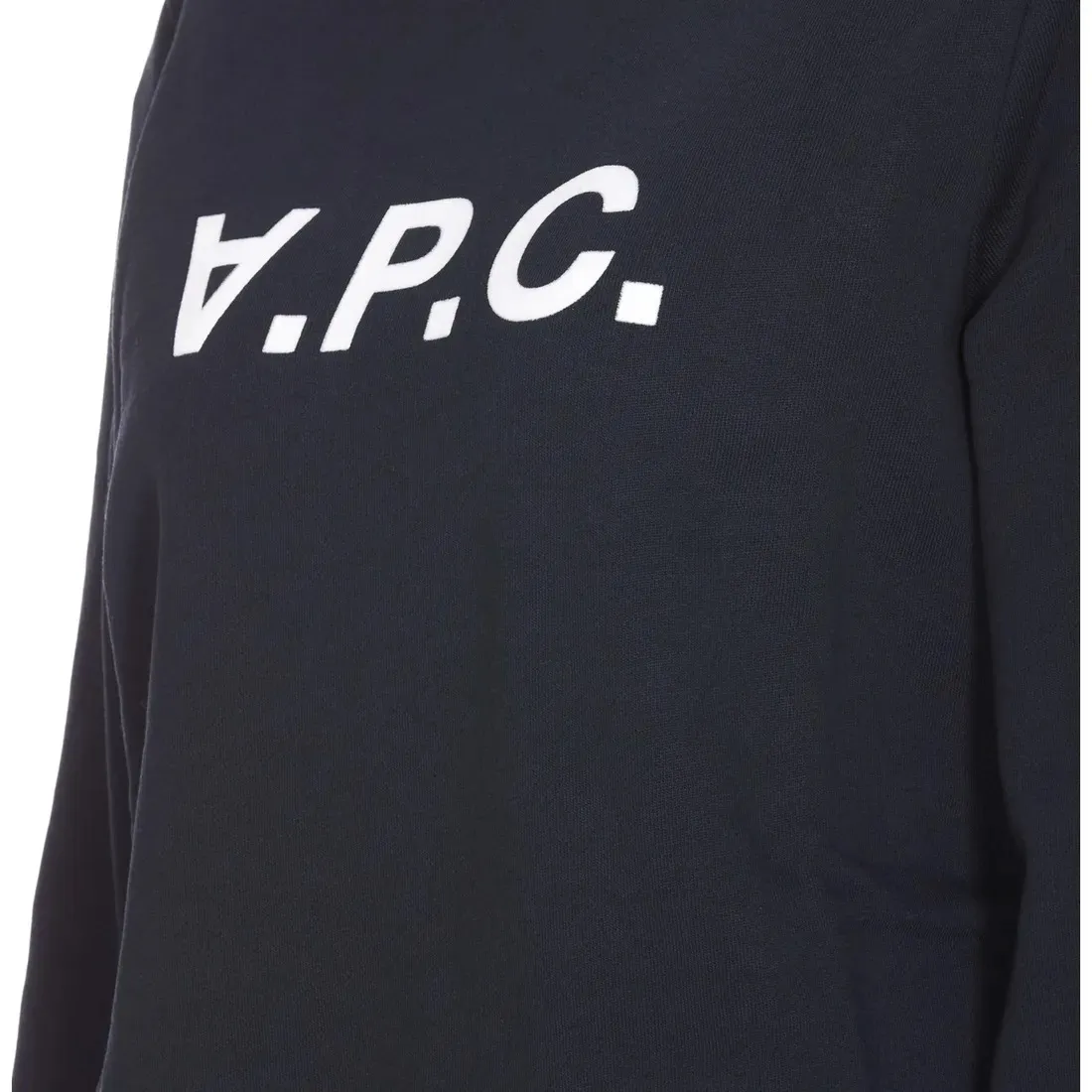 A.P.C. Long Sleeve Crew Neck Cotton Logo Shirt - Street Style