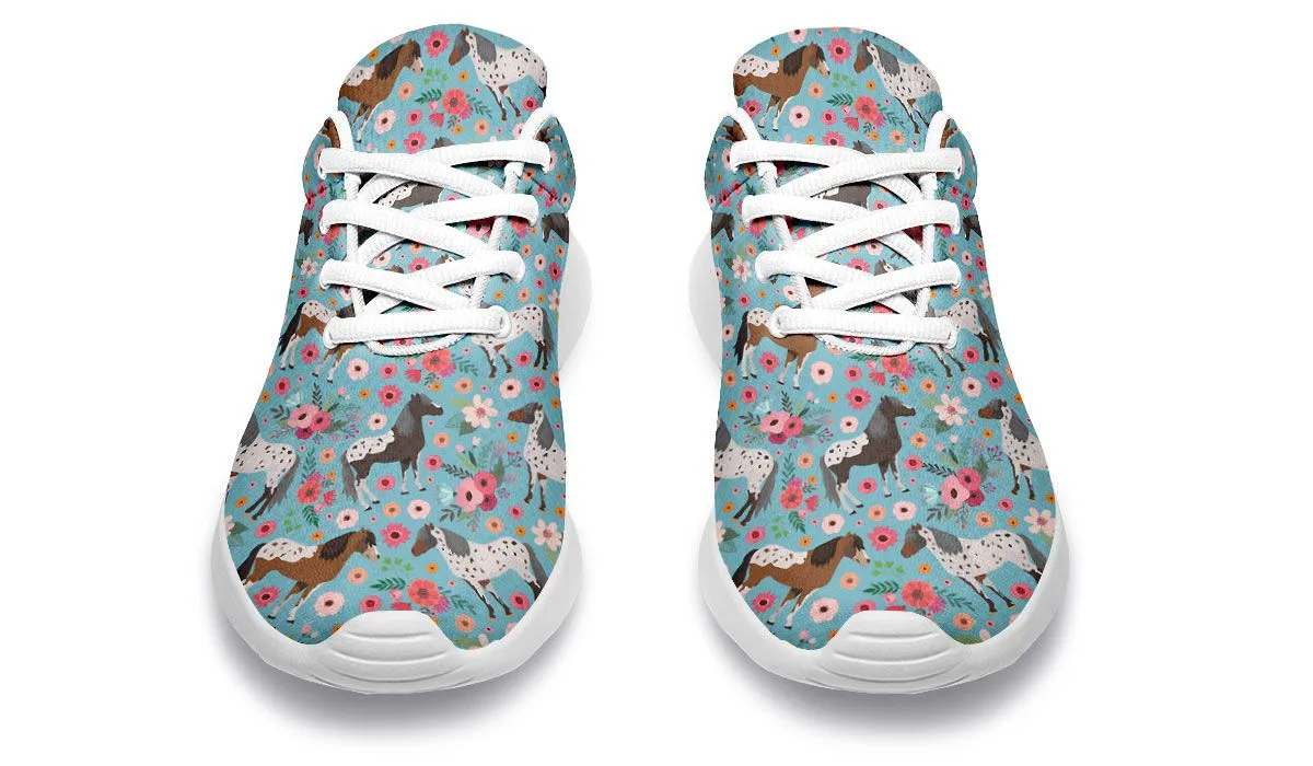 Appaloosa Horse Sneakers with Flower Design