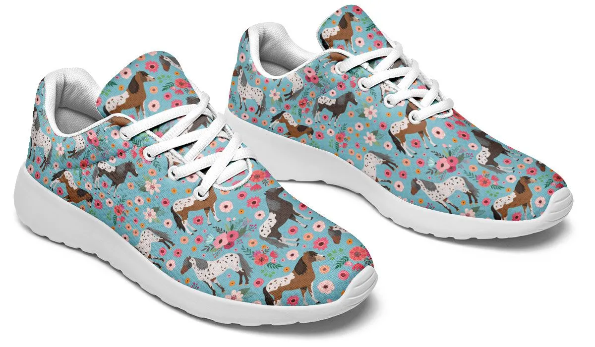 Appaloosa Horse Sneakers with Flower Design