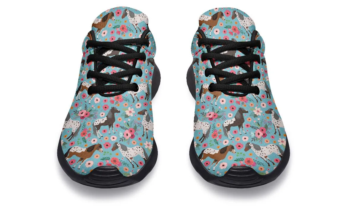 Appaloosa Horse Sneakers with Flower Design