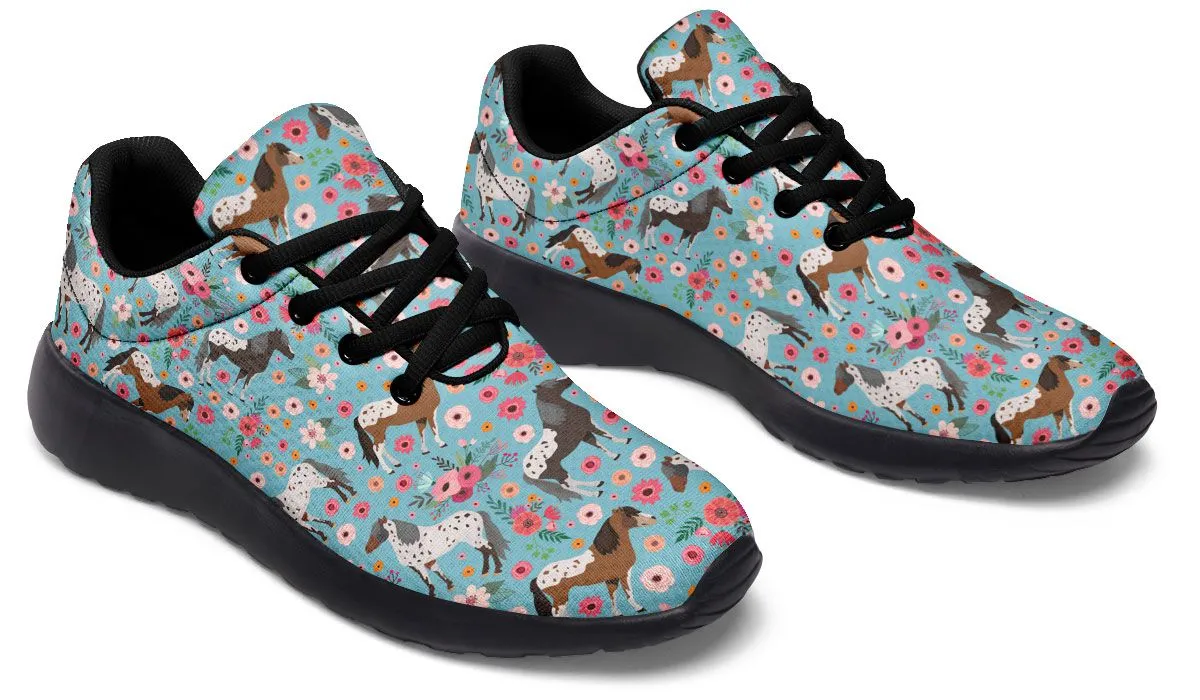 Appaloosa Horse Sneakers with Flower Design