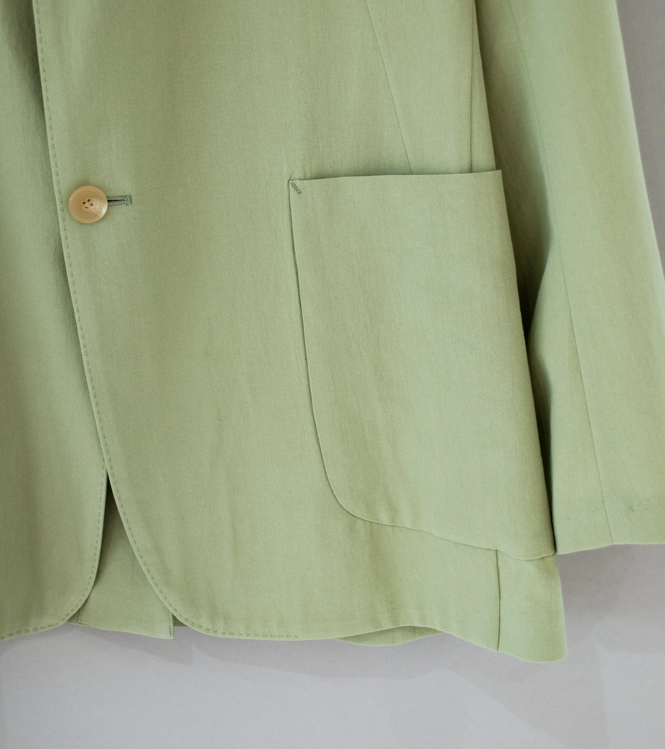 Auralee Sage Green Cotton Silk Viyella Jacket