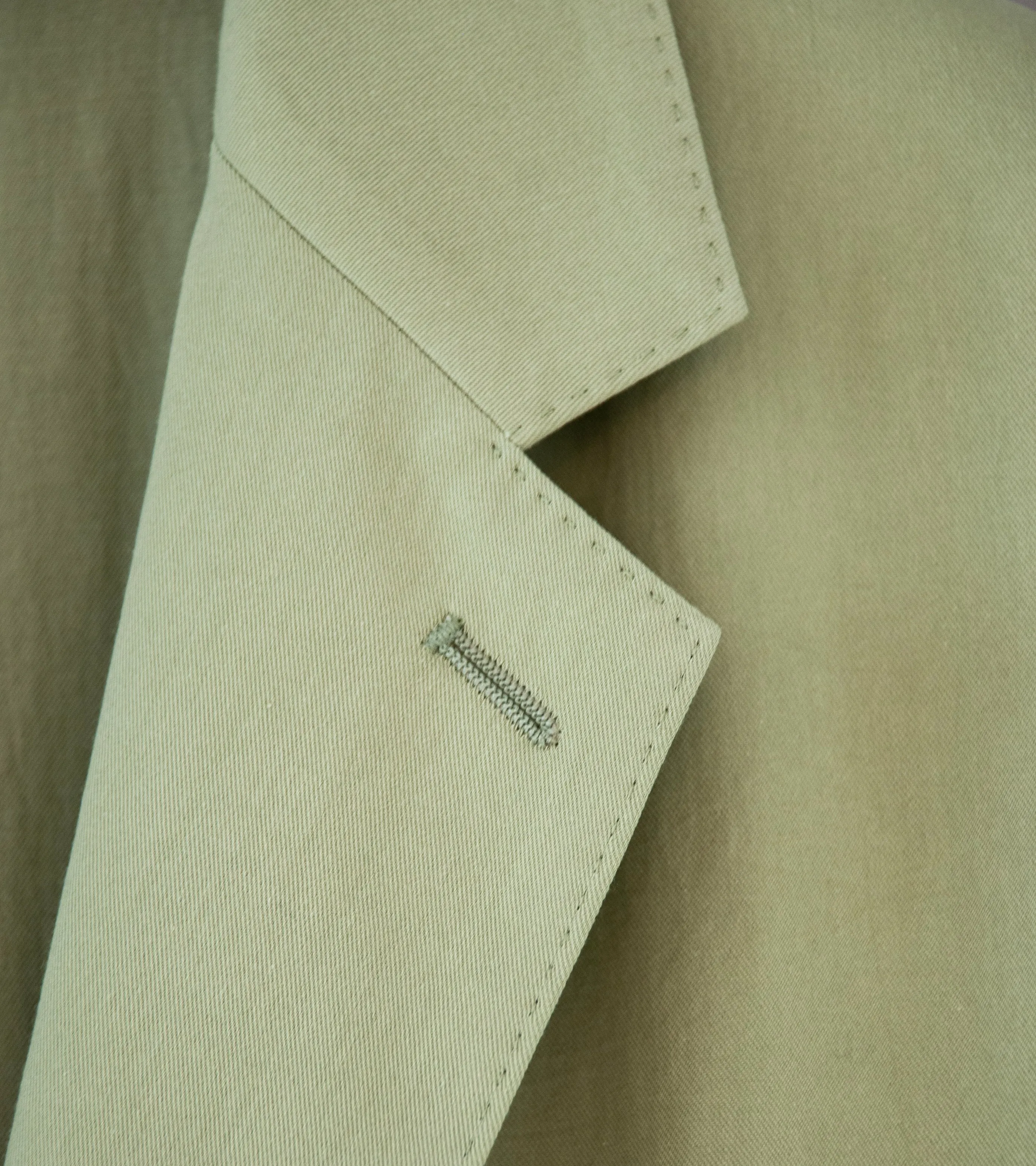 Auralee Sage Green Cotton Silk Viyella Jacket