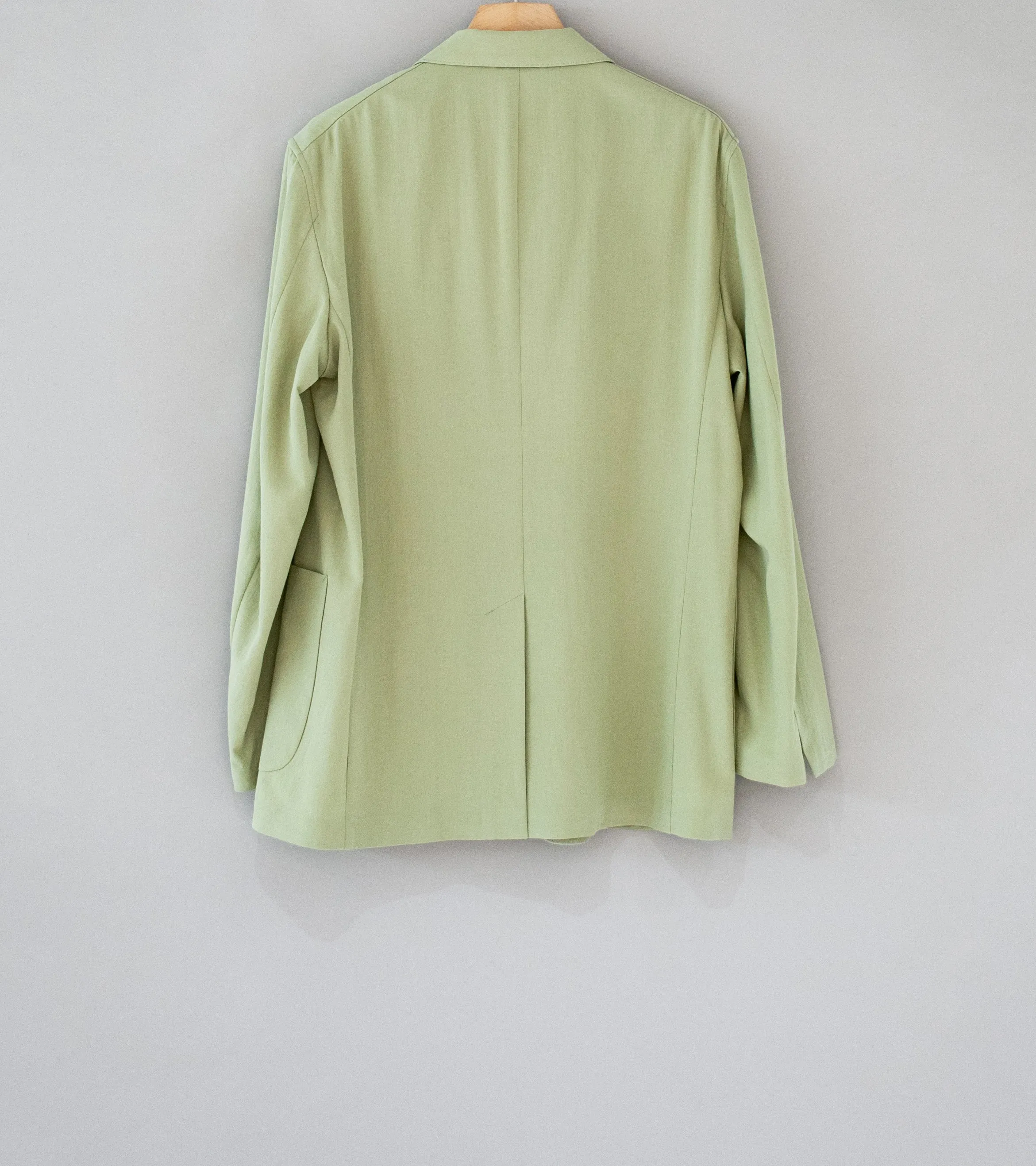 Auralee Sage Green Cotton Silk Viyella Jacket