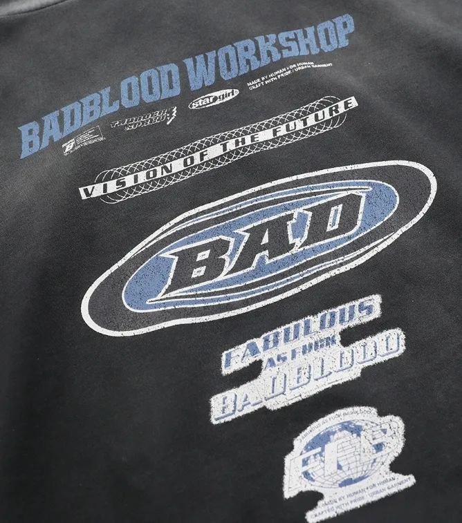 BADBLOOD Logo Hoodies & Sweatshirts | Street Style Unisex Cotton