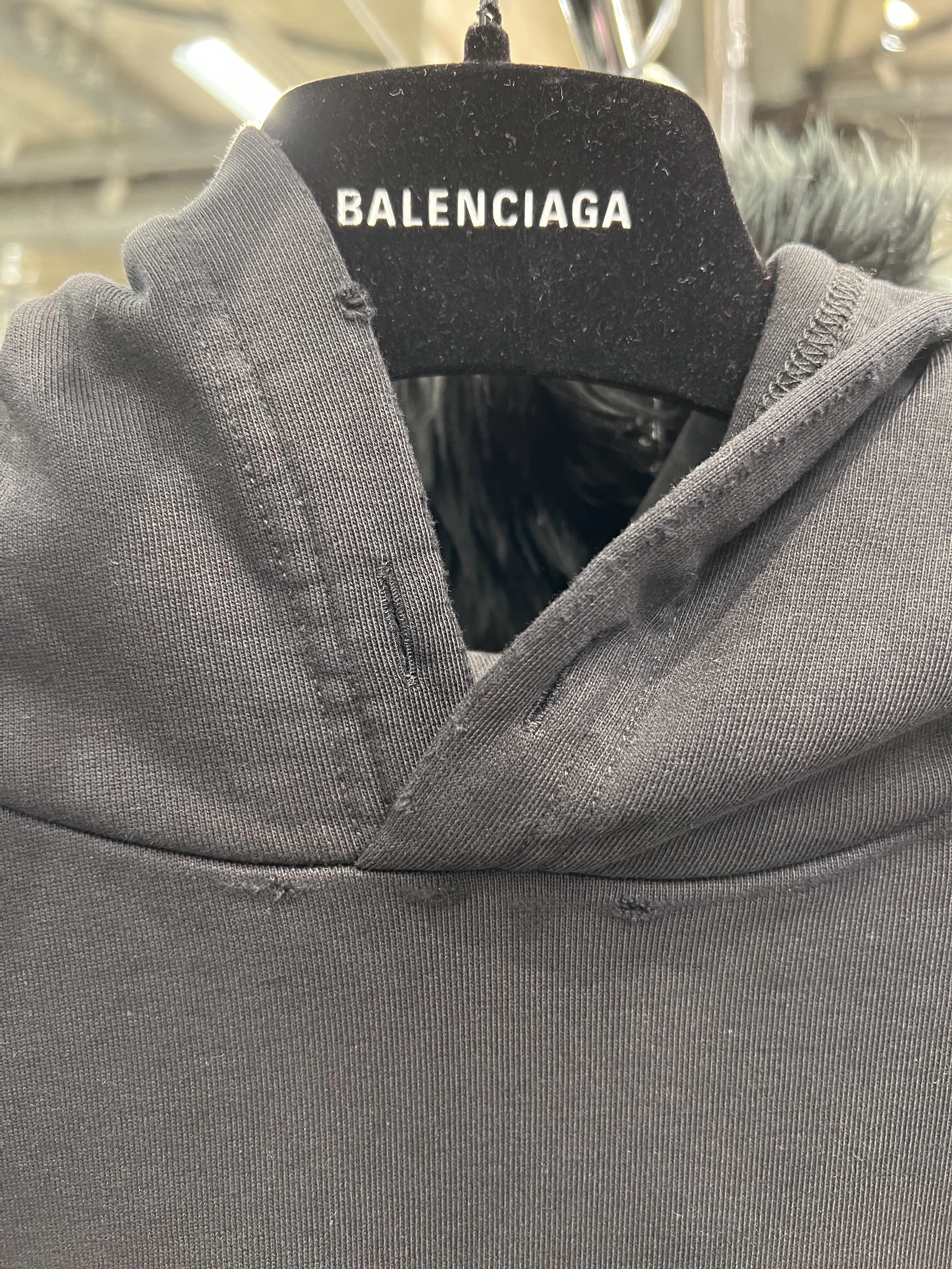 Balenciaga | Balenciaga Caps Destroyed Logo Oversized Hoodie