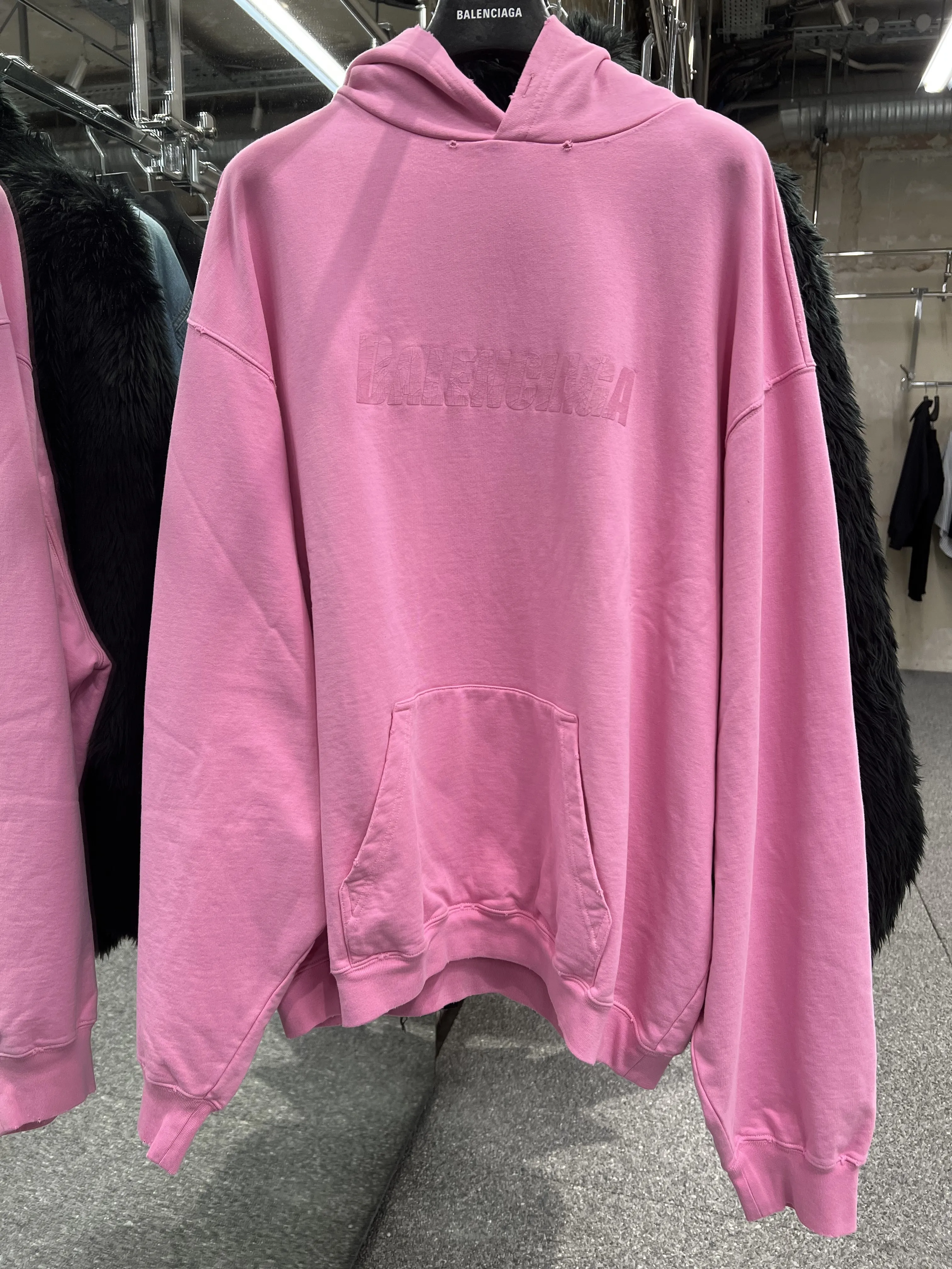 Balenciaga | Balenciaga Caps Destroyed Logo Oversized Hoodie