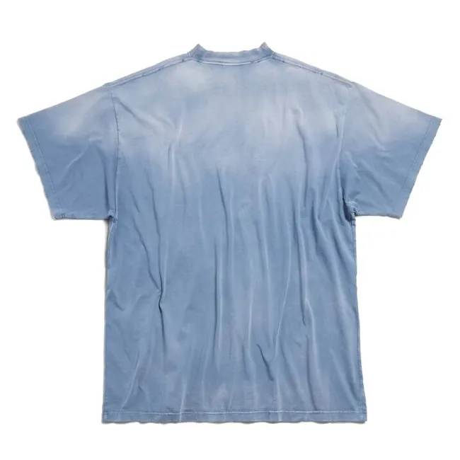 Balenciaga Paris Moon T-Shirt, Oversized, Blue | Best Price, Free Shipping