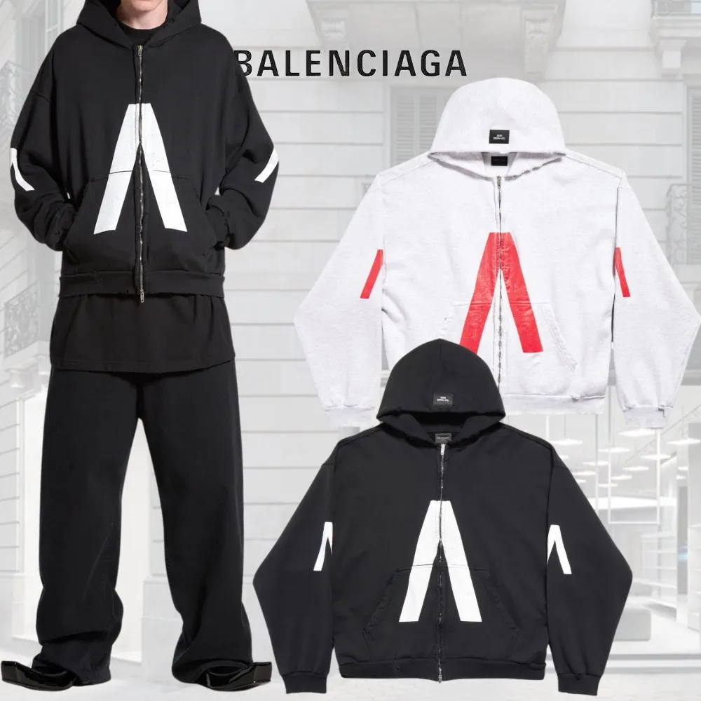 Balenciaga Unisex Street Style Collaboration Long Sleeves Cotton