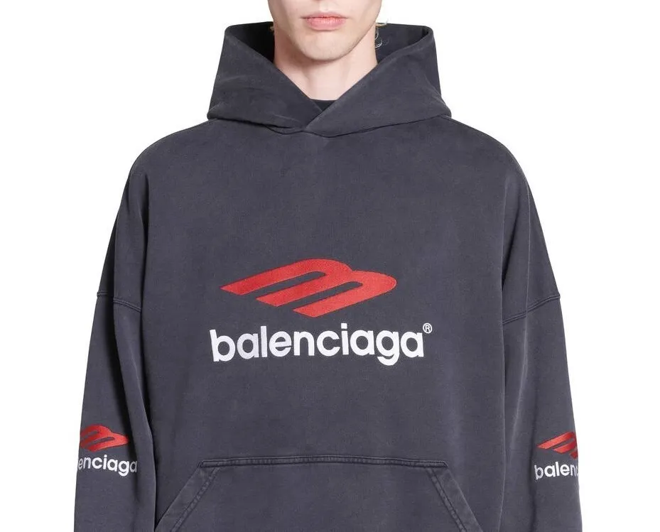 Balenciaga Unisex Street Style Long Sleeves Plain Oversized Logo Luxury Clothing