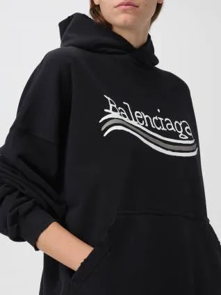 Balenciaga Unisex Sweat Long Sleeves Plain Cotton