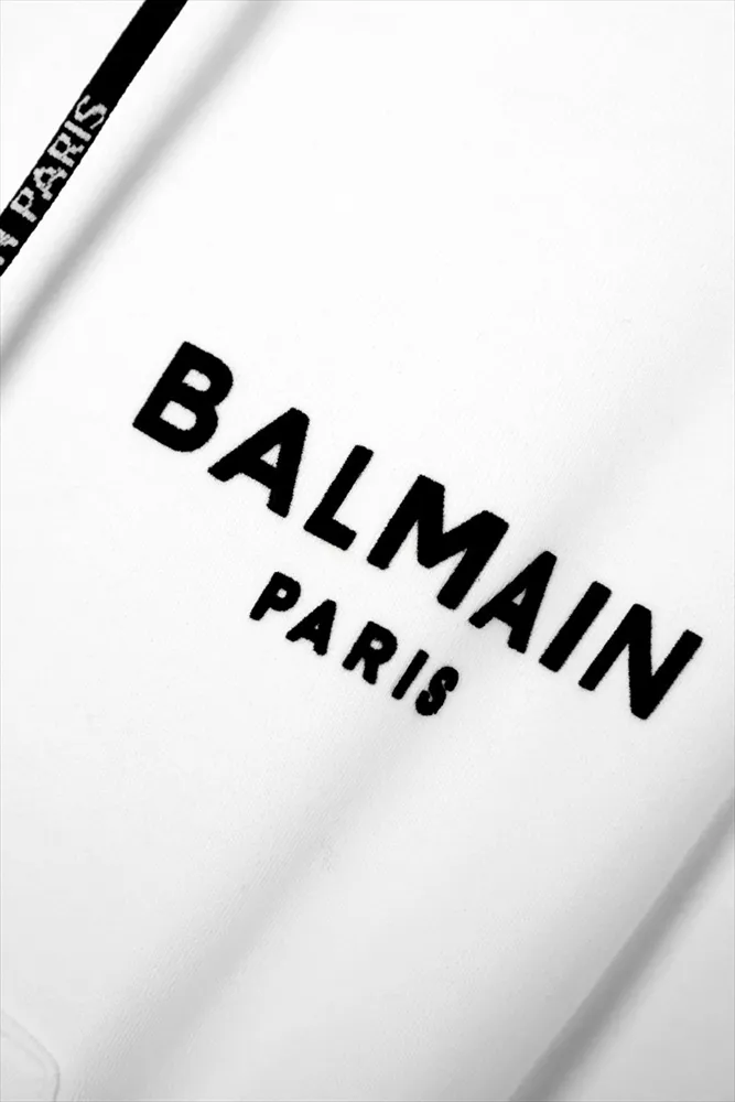 BALMAIN Street Style Long Sleeves Plain Cotton Logo - Best Price