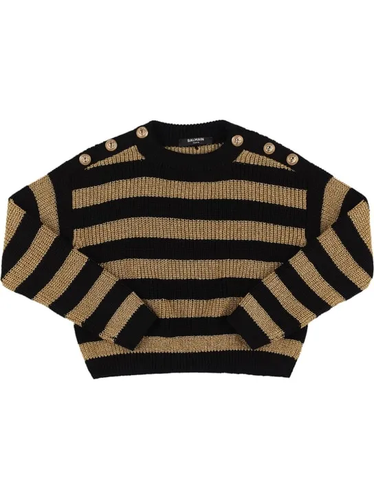 Balmain   Striped wool knit sweater 