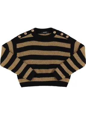 Balmain   Striped wool knit sweater 