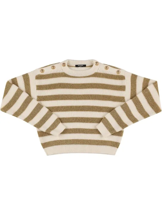 Balmain   Striped wool knit sweater 