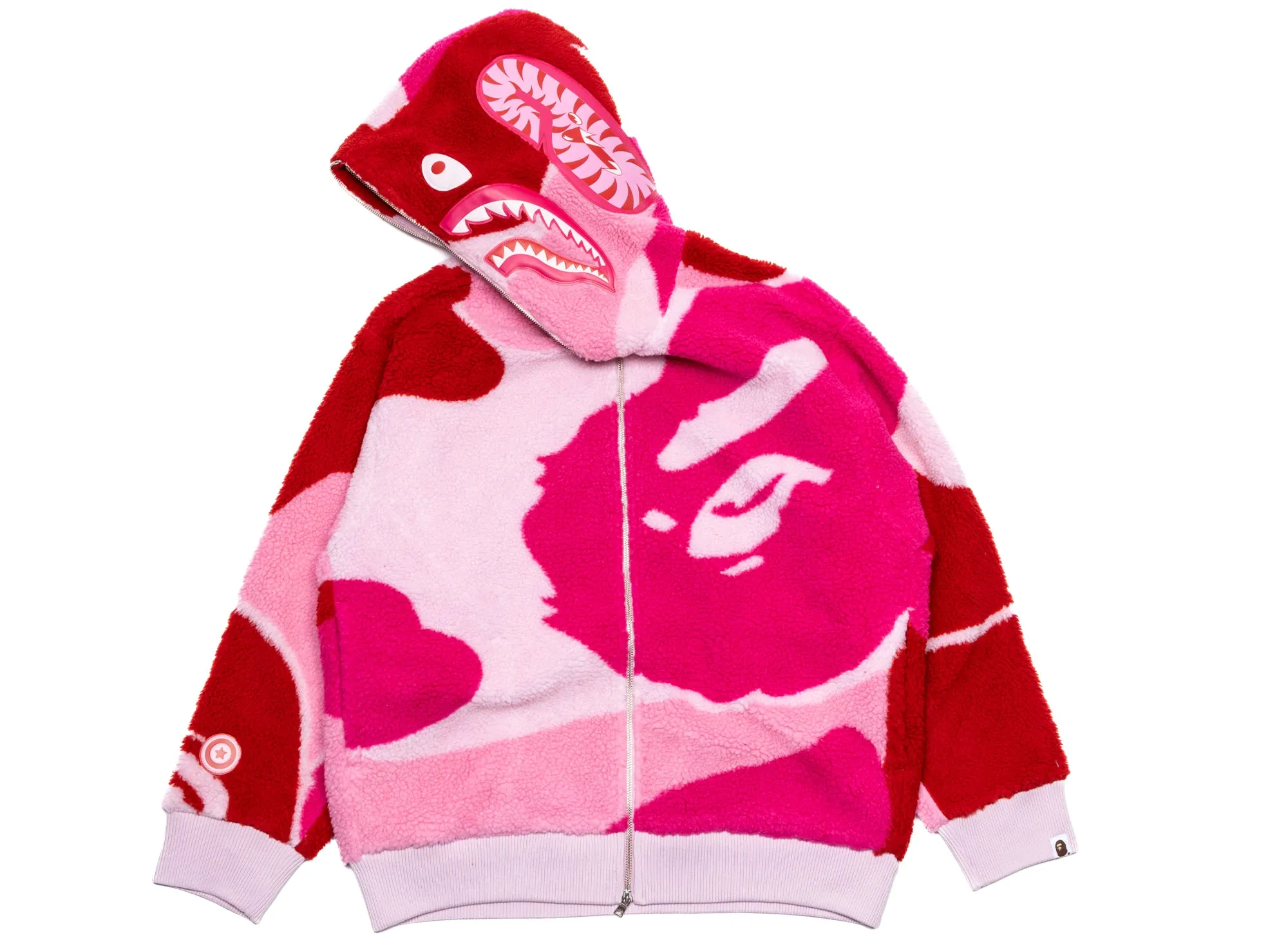 Bathing Ape ABC Camo Shark BOA Hoodie Jacket - Pink XL.