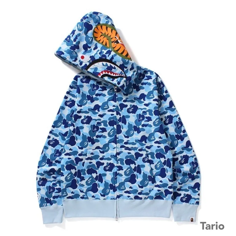 BATHING APE Camouflage Street Style Long Sleeves Cotton Hoodies