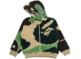 Bathing Ape Mega ABC Camo Shark BOA Hoodie Jacket Green XLD