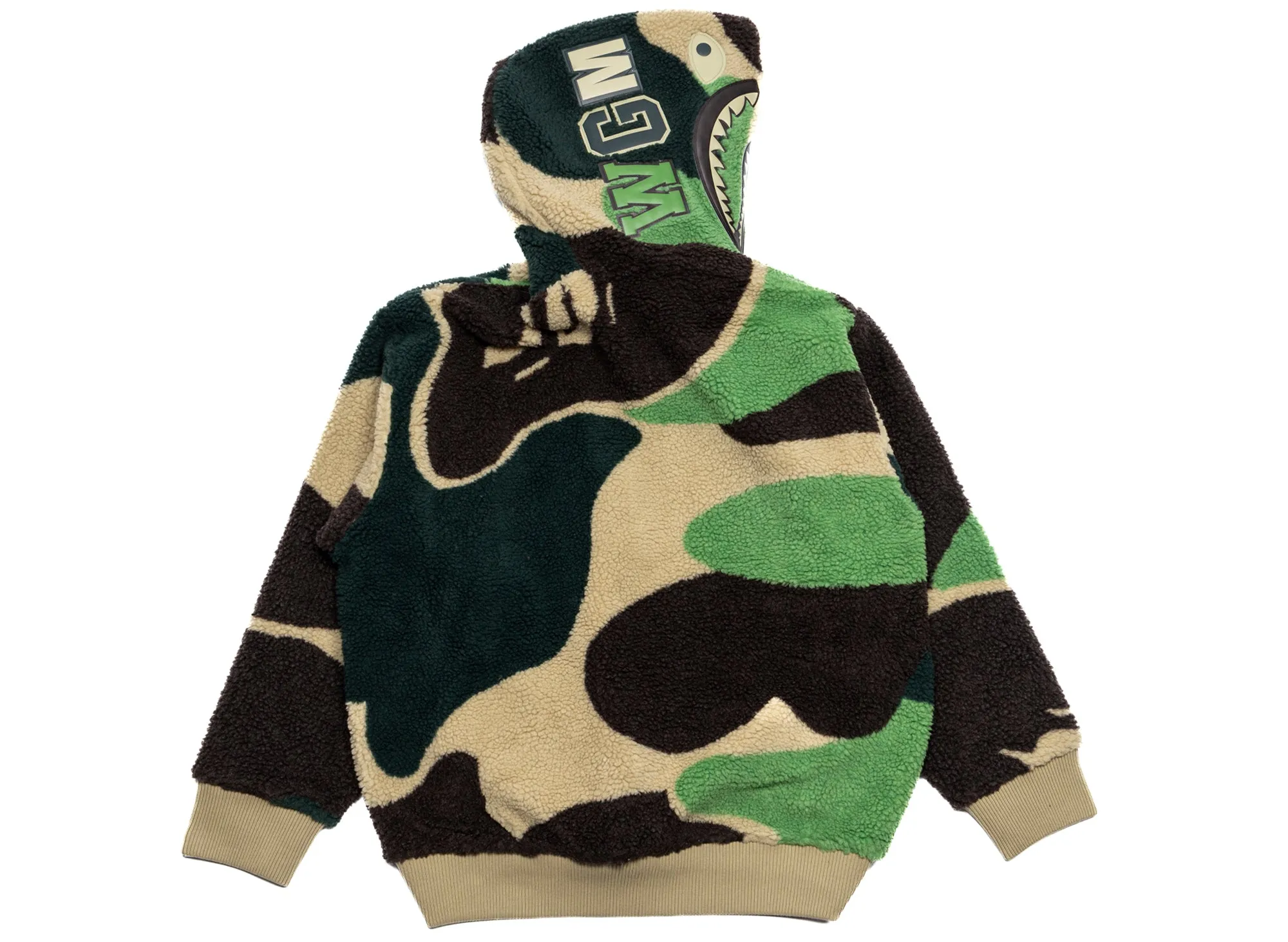 Bathing Ape Mega ABC Camo Shark BOA Hoodie Jacket Green XLD