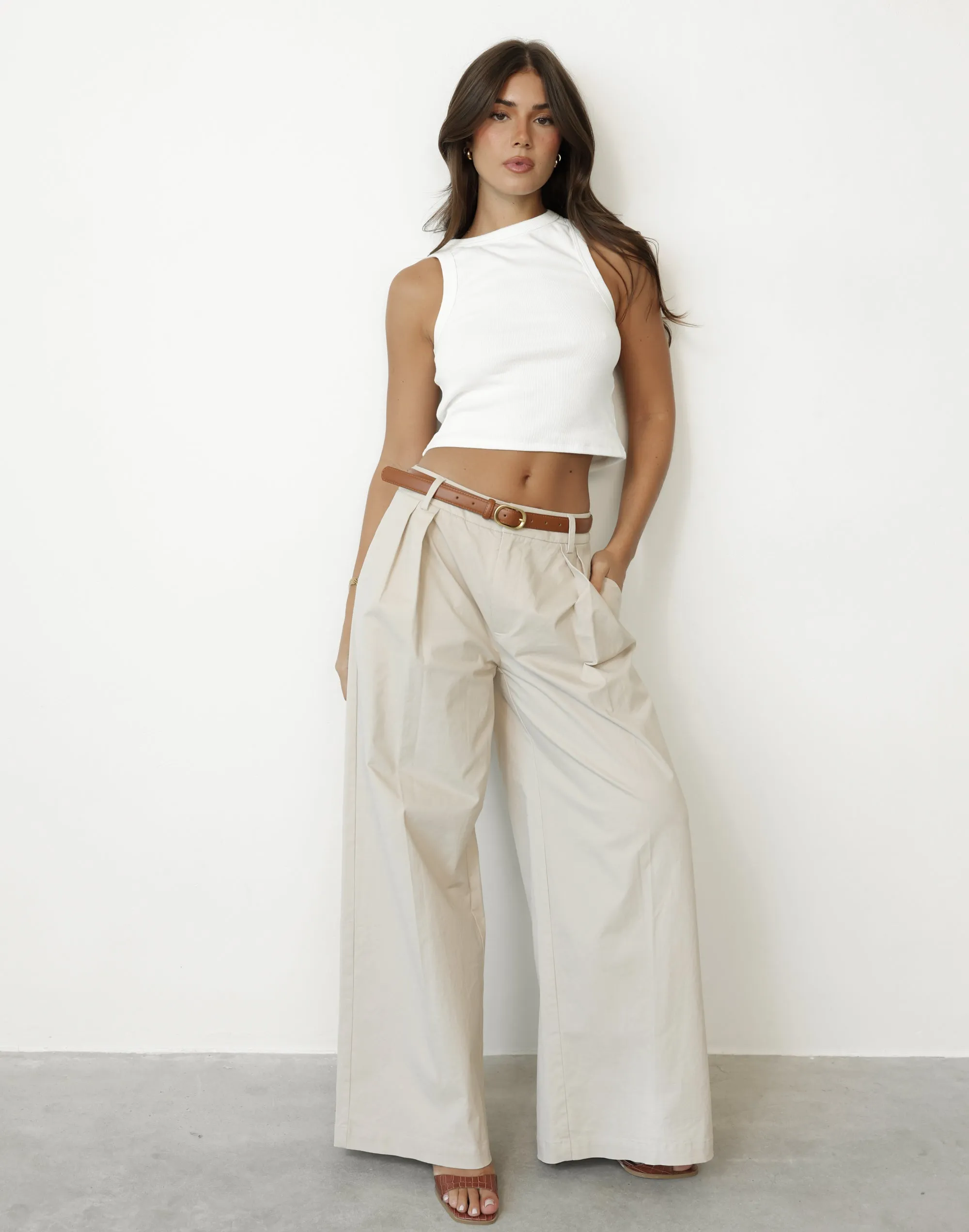 Beige Joelle Pants - Shop now for trendy and stylish pants in beige