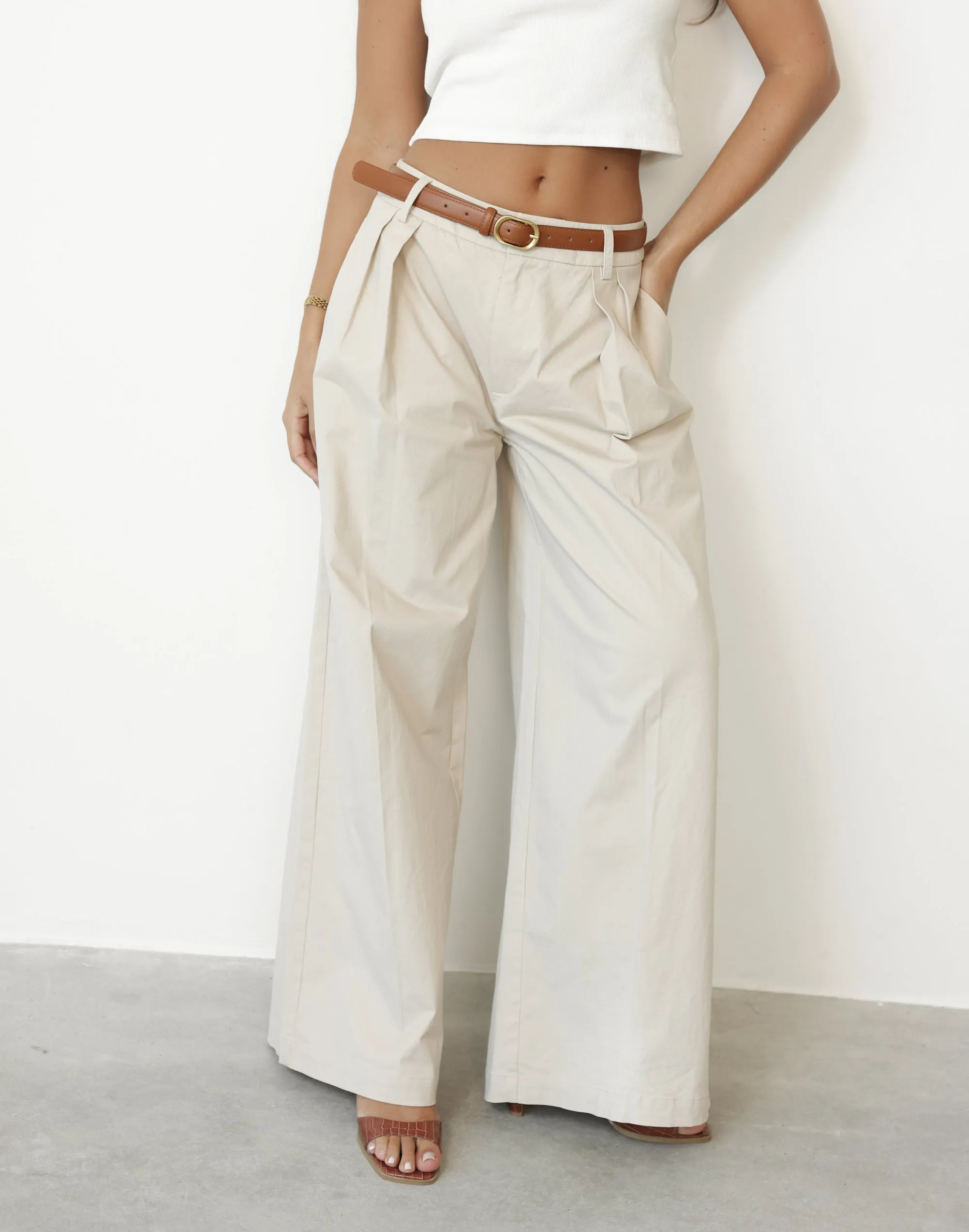 Beige Joelle Pants - Shop now for trendy and stylish pants in beige