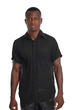 Black Chiffon Men's Shirt