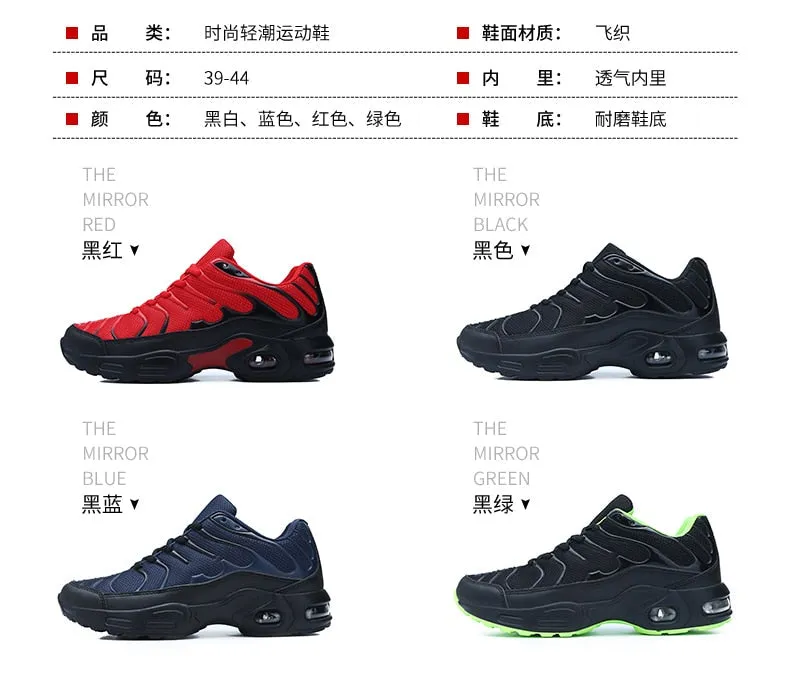 Black Red Breathable Height Increasing Running Shoes for Men