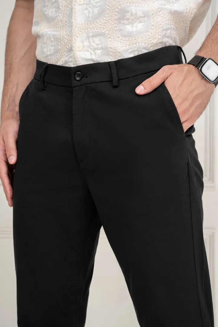 Black Stretch Chino Pants