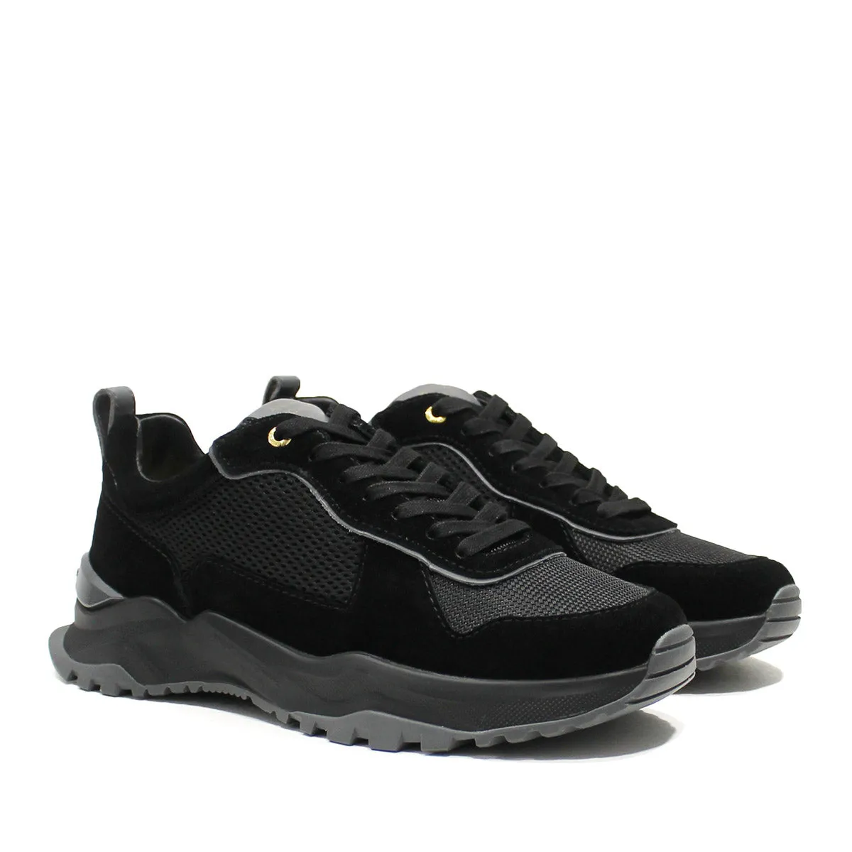 Black Suede Leo Carrillo Trainers by Android Homme